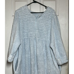Vtg Chenille Robe House Coat Bathrobe Herbcraft Women blue Muumuu Sz Large?